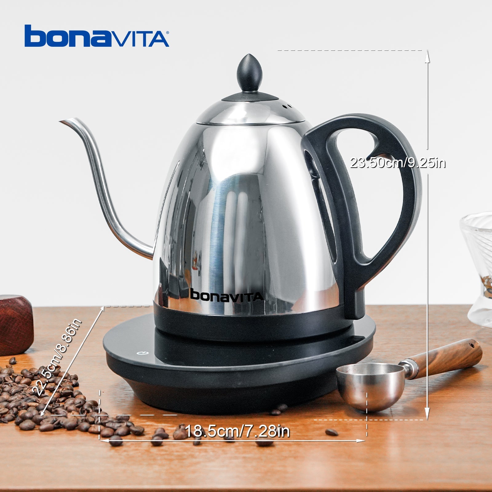 Bonavita Cosmopolitan 1.0L Gooseneck Precision Temperature Electric Kettle - Naomi Joe Coffee