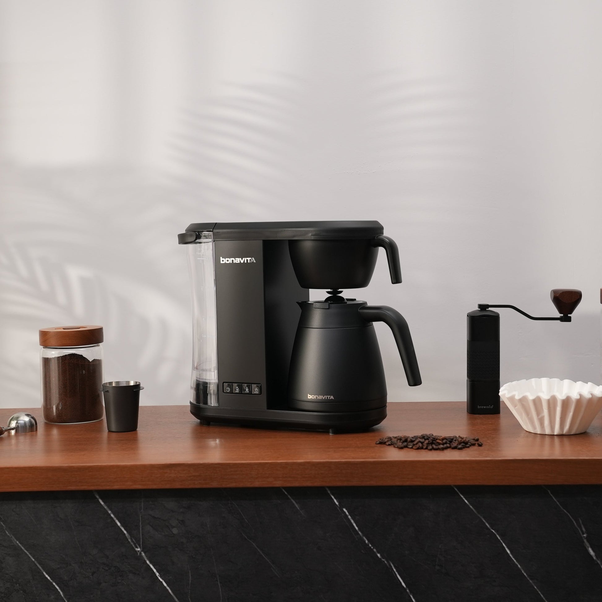 Enthusiast 8-Cup Drip Coffee Brewer with 1.3L Thermal or Glass Carafe - Naomi Joe Coffee