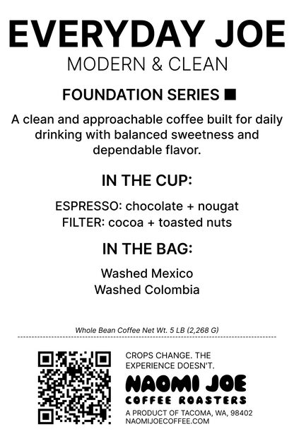 Everyday Joe 5 lb label — Naomi Joe Coffee Roasters